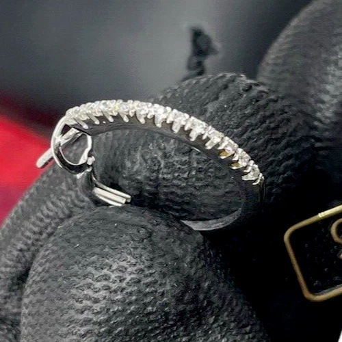 Coppia di Orecchini cerchietti oro bianco 18kt carati nuovo uomo donna puntiluce - Immagine 3 di 4