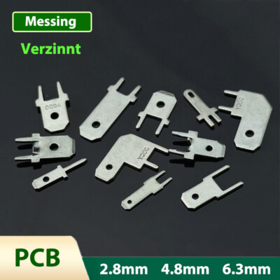 Lötfahne Kabelschuh Anschluss Platine Lötstecker Lötstifte PCB Messing Verzinnt