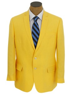 NEW-Mens-Sean-John-Solid-Yellow-Linen-Sport-Coat-Jacket