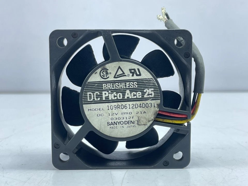 Brushless DC Pico Ace 25 109R0612D4D031 Power Cooling Fan DC 12V-21A SanyoDenki - Image 2 of 4
