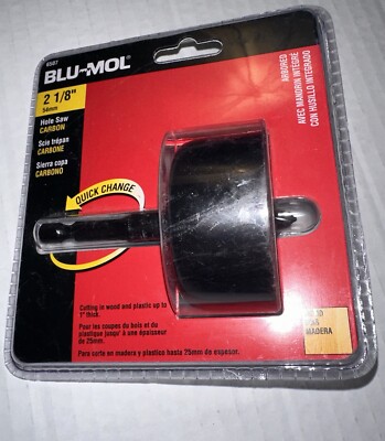 Blu-Mol 6507 2-1/8'' Carbon Steel Arbored Hole Saw For Wood 1  Cut Depth