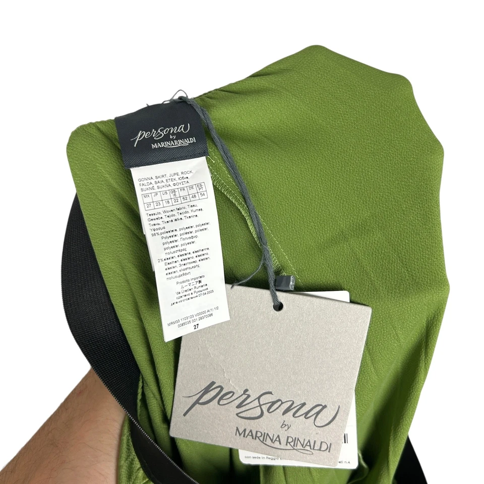 Marina Rinaldi плюс размер Max Mara зеленый нож плиссированные Midi юбка 18 - Изображение 4 из 4