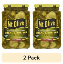  2 pack Mt. Olive Old Fashion Sweet Bread  Butter Pickle Chips, 24 fl oz jar