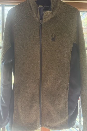 Spyder Men's Full Zip Jacket Olive/Black Stand-Up Collar, Size Large Spyder image 7