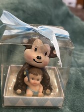 Lunavura Monkey Baby Figurine Keepsake Blue Gift Box Baby Shower Baptism