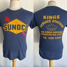 SUNOCO KINGS SERVICE STATION BROOKLYN NY Vintage 80s Screen Stars T-Shirt Small