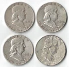 [4] Franklin Half Dollar Coins - Lot of 4 - 90% Silver - Constitutional