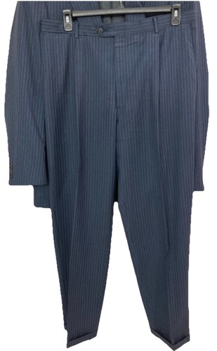 Men's VTG Cremieux Loro Piana Wool 2-Piece Suit Navy Pinstripes Size 44L 38x31 - Picture 13 of 16