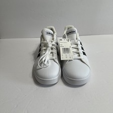 Adidas Kids Grand Court Sneaker EF0103 Unisex White-Black 5US NEW