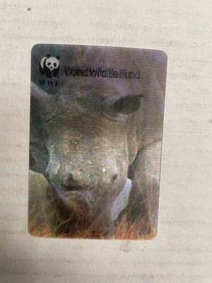 Johnson & Johnson Shampoo World Wildlife Fund White Rhinoceros Lenticular Card