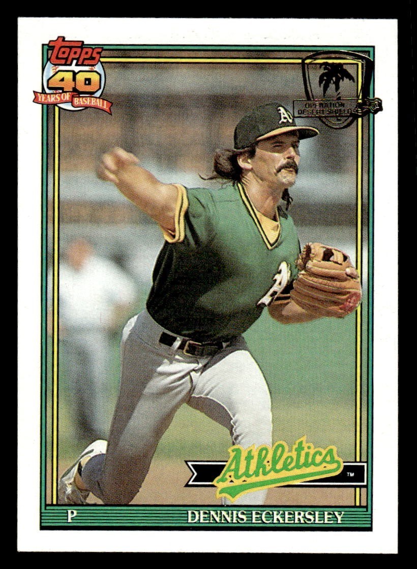 1991 Topps Desert Shield Baseball #250 Dennis Eckersley NM/MT *f1