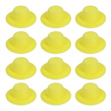 1.4 Inch Mini Formal Hats, 12 Pcs Doll Hats for Crafts, Yellow