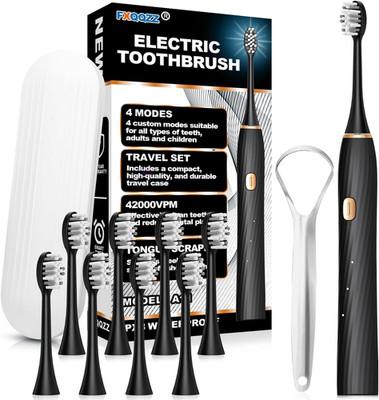FXQQZZ Electric Toothbrush for Adults and Kids, with Tongue Scraper and Travel C