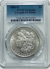 1886 O Morgan Silver Dollar PCGS AU Details Tougher Date Morgan