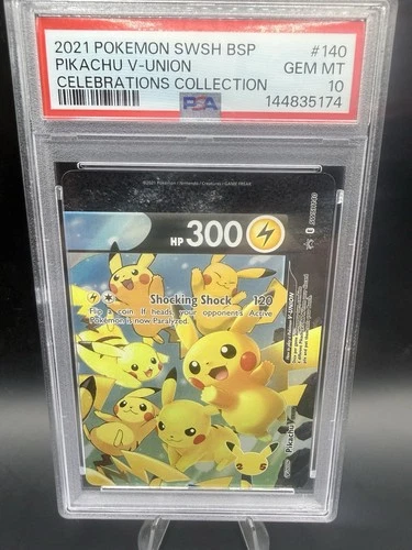 Pikachu V-Union SWSH140 SWSH: BSP Holo Celebrations Collection PSA 10