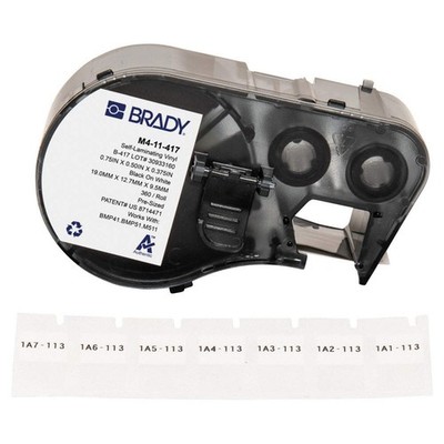 BRADY M4-11-427 Precut Label Roll Cartridge,Clear/White 808D77