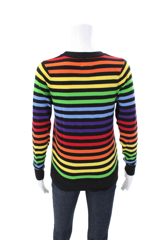 Suéter Aqua Madeleine Thompson Mujer Rayas Negro Multicolor Talla Extra Pequeña Foto 3 de 4