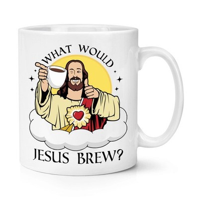 What Would Jesus Brew Mug   Funny Joke Coffee Cup, Christian Humor Gift