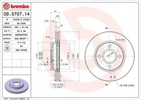 2X Bremsscheibe Vorne Brembo 09570714 FÜR Ford USA Bremsscheiben Scheibenbremse