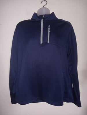 Izod Golf Men's Pullover Large Long Sleeve 1/4 Zip  Athletic Casual  Navy Gray