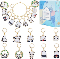 1 Box 20 StüCk Panda Maschenmarkierer Niedliche HäKelmarker Charms Emaille Tier
