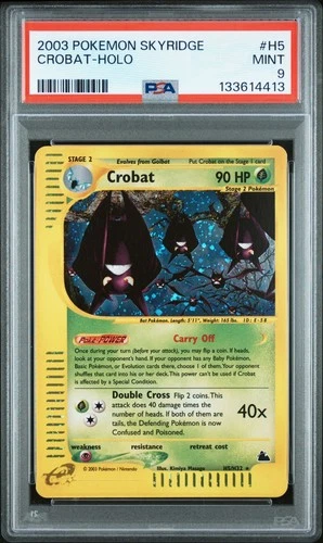 2003 Pokemon Skyridge Crobat Holo #H5/H32 PSA 9 + GradedGuard