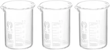 PATIKIL 3Pcs 10ml Low Form Glass Beaker, 3.3 10ml, Transparent/Colorless 