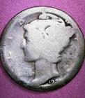 1924 D Mercury Silver Dime AG About Good Album Filler