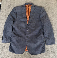 Jos A Bank Blazer Jackets men 39R Gray 100 Wool Notch Lapel Long Sleeve Pockets