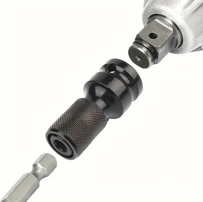 1 Set 1/2'' Square to 1/4'' Hex Ratchet Adapter   Impact Wrench Converter Tool
