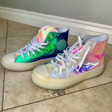 Converse Chuck Taylor All Star Unisex High Top Sneakers White Iridescent Size 8