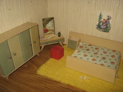 Schlafzimmer Paul Hübsch für Puppenhaus,Puppenmöbel - Bild 1 von 4