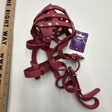 CollarDirect Pink Leather Dog Muzzle Adjustable Basket Style Pet Safety 05977