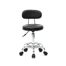 Adjustable Rolling Salon Stool (Black) for Facial, Pedicure Massage Spa Chair