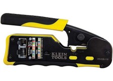 Klein Tools VDV226-110 Ratcheting Cable Crimper/Stripper/Cutter, For Pass-Thru