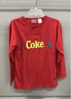 Vintage 1988 Coca-Cola Coke Long Sleeve Henley Shirt Single Stitch Red Sz L