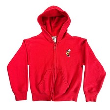 Vintage Kids Disneyland Embroidered Minnie Mouse Zip Up Hoodie Sweatshirt Small