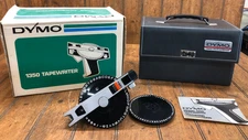 Vintage Dymo 1350 Tapewriter Label Maker w/Carrying Case & Box - Tested