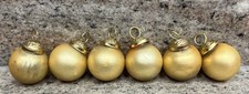 Gold Kugel Style Mercury Glass Small Christmas Ornaments 1  Set Of 6