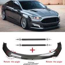 Carbon Fiber Style For Ford Fusion Car Front Bumper Lip Kit Splitter+Strut Rods