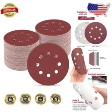 Durable 165pc 5 Inch Sandpaper 8-Hole Dustless Aluminum Oxide 40-600 Grit 0.23 per gallon