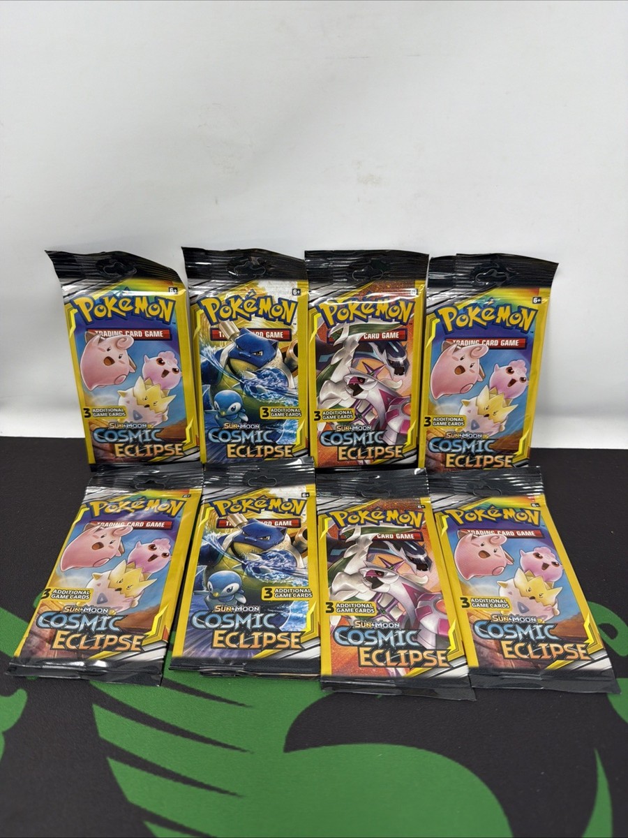 Pokmon Sun & Moon Cosmic Eclipse 3 Card Mini Booster Pack Lot Of 8 Sealed  | eBay