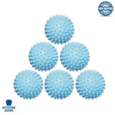 Reusable Laundry Dryer Balls - 6 Pack, Hypoallergenic, Pet Hair Removal, Ener...