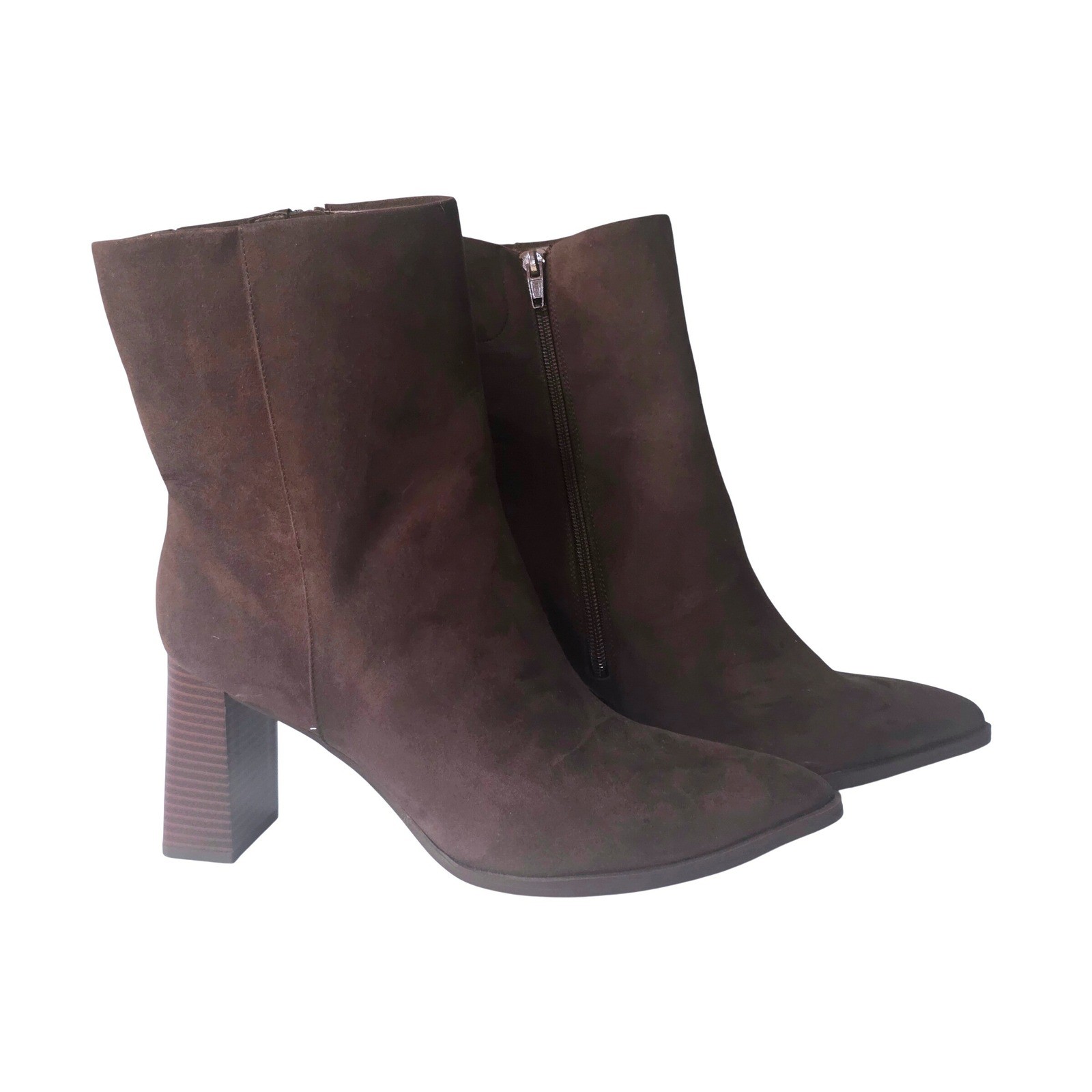 A New Day Womens Thora Side Zip Dress Boots Brown Size 11