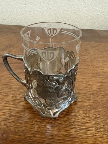 WMF Silver-plate Art Nouveau/ Deco Toddy Glasses Maiden Head & Original Glass - Picture 5 of 18