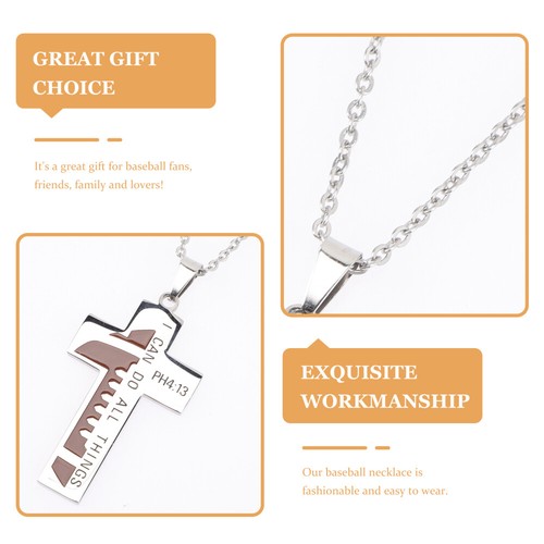 Cross Pendant Necklace Man Baseball Jewelry Sports Necklaces for Boys - 第 5/11 張圖片