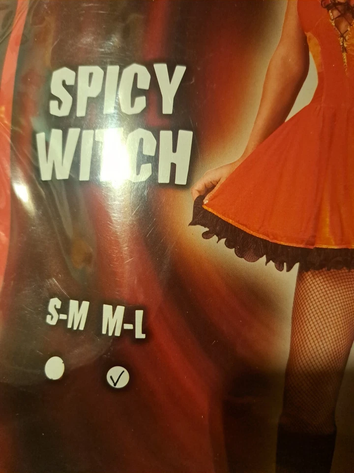 Sexy Disfraz de Halloween Para Mujer Bruja Picante Vestido y Sombrero Terciopelo Naranja Red Medias Foto 2 de 4