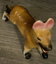 German Shepherd Figurine Tan 5  Tall 7  Long 1 1/4 Wide Made In China Vintage