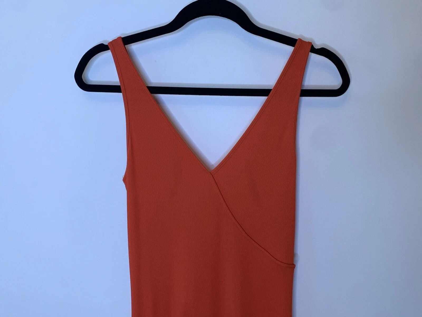 UNDERCOVER Maxi Abito Victoria Secret Arancione A Costine Elasticizzato Tg XS Spiaggia Estate