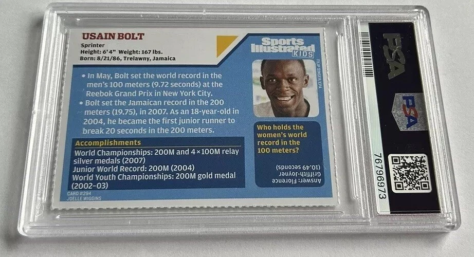 USAIN BOLT ROOKIE RARO OLÍMPICO JAMAICA SI para niños Olympic Track Legend PSA 8 Foto 2 de 2